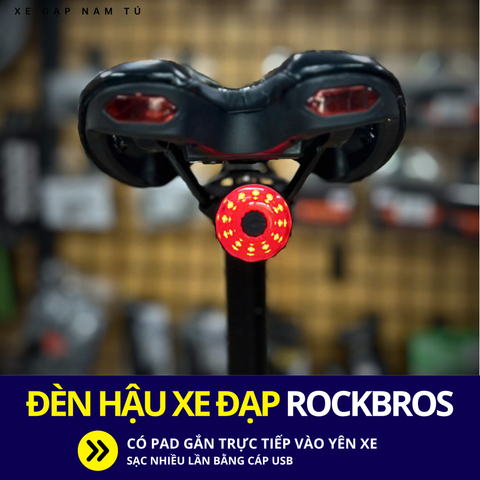  ĐÈN HẬU GẮN YÊN XE ĐẠP ROCKBROS, DẠNG SẠC LẠI NHIỀU LẦN 