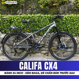  XE ĐẠPTRẺ EM CALIFA CX4 BÁNH 24 INCH, KÈM BAGA, DÈ CHẮN BÙN TRƯỚC SAU 