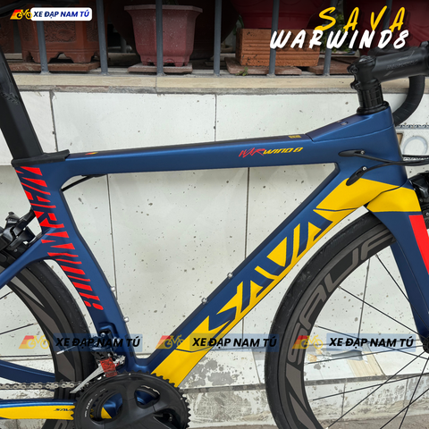  XE ĐẠP ĐUA SAVA WARWIND8 FULL CARBON, GROUPSET SHIMANO 105 R7000, PHANH C 