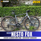  XE ĐẠP TOURING CARBON NESTO FOX, KHUNG CARBON , BỘ CHUYỂN ĐỘNG SHIMANO 