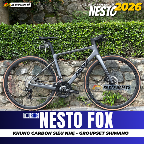 XE ĐẠP TOURING CARBON NESTO FOX, KHUNG CARBON , BỘ CHUYỂN ĐỘNG SHIMANO 