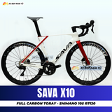  XE ĐẠP ĐUA SAVA X10 FULL CARBON, GROUPSET SHIMANO 105 R7120 