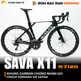  XE ĐẠP ĐUA SAVA X11 KHUNG CARBON (UCI), GROUP SHIMANO 105 NHẬT BẢN, ĐÙM BẠC ĐẠN CERAMIC 