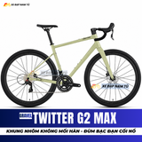  XE ĐẠP ROAD GRAVEL TWITTER G2 MAX GHI ĐÔNG CÁ MẬP, CỐI NỔ ĐÙM BẠC ĐẠN 