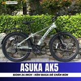  XE ĐẠP TRẺ EM ASUKA AK5 BÁNH 24IN, KÈM DÈ VÀ BAGA 