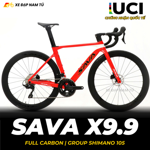  XE ĐẠP ĐUA SAVA X9.9 - FULL CARBON, SHIMANO 105 R7120 JAPAN 