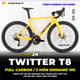  XE ĐẠP ĐUA TWITTER T8 PRO [2026] FULL CARBON, 3 MÓN SHIMANO 105 CAO CẤP 