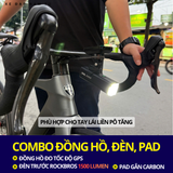  COMBO ĐÈN TRƯỚC ROCKBROS, ĐỒNG HỒ ĐO TỐC ĐỘ GPS, KÈM PAD GẮN GHI ĐÔNG LIỀN 