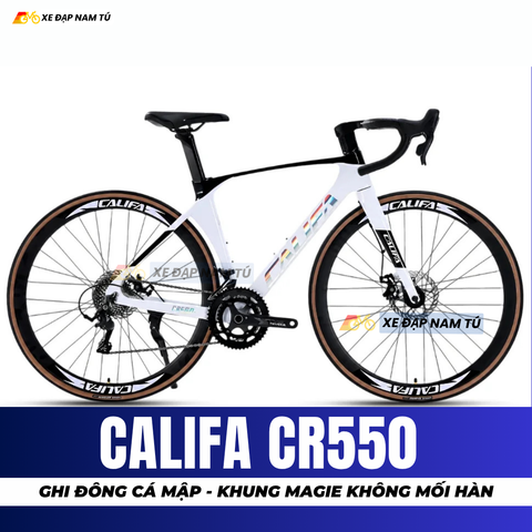  XE ĐẠP ĐUA CALIFA CR550 GHI ĐÔNG CÁ MẬP, KHUNG MAGIE NGUYÊN KHỐI, CỐI NỔ LỚN 