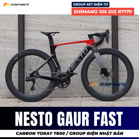  Xe Đạp Đua Nesto Gaur Fast – Full Carbon, Group Điện Shimano 105 R7170 Nhật Bản 