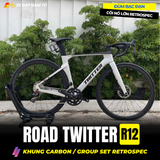  Xe đạp đua Twitter R12, Khung carbon, Group Retrospec 2x12 cấp 