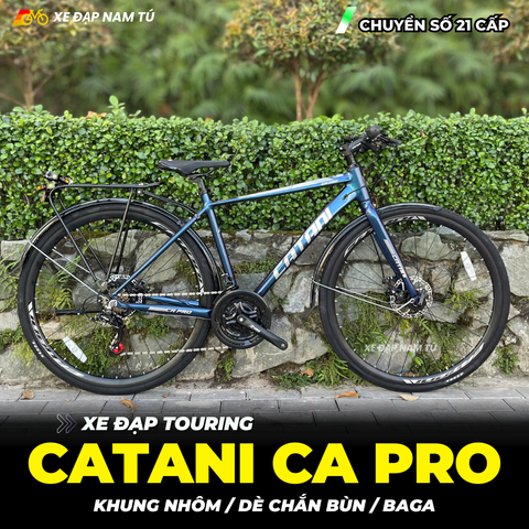  XE ĐẠP TOURING CATANI CA PRO BÁNH 700C KÈM DÈ VÀ BAGA SAU 