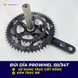 ĐÙI ĐĨA NHÔM PROWHELL 50/34T - 2 Phân loại: Trục giữa Cốt Vuông & Cốt Rỗng 