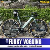  XE ĐẠP FIXED GEAR FUNKY VOGUING, KHUNG NHÔM, TRỤC RỖNG, VÀNH CAO 7CM 
