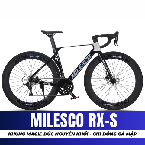  XE ĐẠP ĐUA MILESCO RX-S GHI ĐÔNG CÁ MẬP, TRỤC CỐT RỖNG, TAY ĐỀ LẮC 