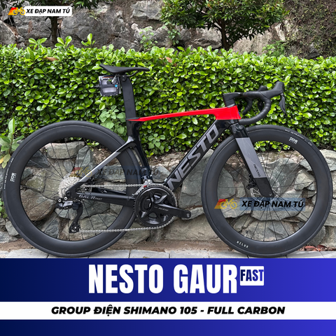  Xe Đạp Đua Nesto Gaur Fast – Full Carbon, Group Điện Shimano 105 R7170 Nhật Bản 