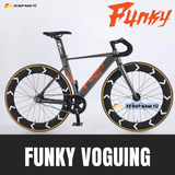  XE ĐẠP FIXED GEAR FUNKY VOGUING, KHUNG NHÔM, TRỤC RỖNG, VÀNH CAO 7CM 