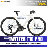  XE ĐẠP TOURING TWITTER T10 RS24 [2026] THIẾT KẾ CỔ GẬP, TAY LÁI THẲNG, GROUP RETROSPEC 2X12, PHANH DẦU THỦY LỰC 