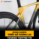  XE ĐẠP TOURING TWITTER T10 PRO [2026] TAY LÁI THẲNG, GROUP RETROSPEC 2X12, PHANH DẦU THỦY LỰC 