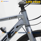  XE ĐẠP TOURING LIFE TX20 KHUNG THÉP KHÔNG MỐI HÀN, TIẾNG NỔ LỚN, ĐÙM BẠC ĐẠN 