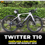  XE ĐẠP ĐUA TWITTER T10 [2026] CARBON, GROUP RETROSPEC 2X12, VÀNH NHÔM 