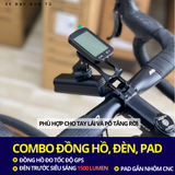  COMBO ĐÈN TRƯỚC, ĐỒNG HỒ ĐO TỐC ĐỘ GPS, KÈM PAD GẮN GHI ĐÔNG RỜI 