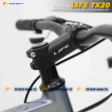  XE ĐẠP TOURING LIFE TX20 KHUNG THÉP KHÔNG MỐI HÀN, TIẾNG NỔ LỚN, ĐÙM BẠC ĐẠN 