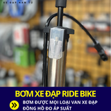  BƠM XE ĐẠP RIDEBIKE KÈM ĐỒNG HỒ ÁP SUẤT, BƠM MỌI LOẠI VAN BẰNG NHÔM CAO CẤP 