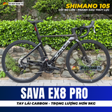  Xe Đạp Đua SAVA EX8 PRO 2026 - Khung Nhôm Cao Cấp hơn 9kg, Shimano 105 R7100, Phanh Dầu Thủy Lực 