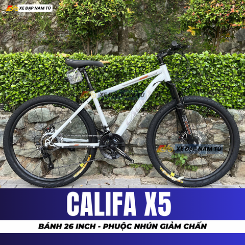  XE ĐẠP ĐỊA HÌNH CALIFA X5 BÁNH 26 INCH, PHUỘC NHÚN GIẢM CHẤN, BỘ CHUYỂN ĐỘ 21 CẤP 