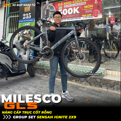  XE ĐẠP ROAD MILESCO GL-S gen 2 - NÂNG CẤP TRỤC CỐT RỖNG, GROUP SENSAH IGNITE, KHUNG NHÔM, CỐI NỔ LỚN 