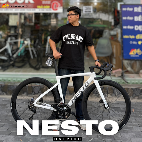  Xe Đạp Đua Nesto Ostrich – Khung Carbon Tiêu Chuẩn UCI, Group Shimano 105 Hiệu Suất Cao 