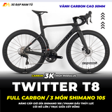  XE ĐẠP ĐUA TWITTER T8 PRO [2026] FULL CARBON, 3 MÓN SHIMANO 105 CAO CẤP 