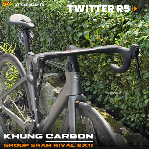  XE ĐẠP ĐUA TWITTER R5, KHUNG CARBON, GROUP SRAM RIVAL 2X11 