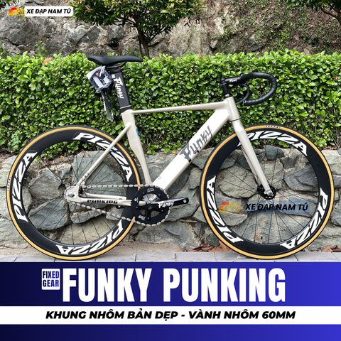  XE ĐẠP FIXEDGEAR FUNKY PUNKING, KHUNG NHÔM, VÀNH NHÔM 60MM 