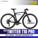  XE ĐẠP TOURING TWITTER T10 RS24 [2026] THIẾT KẾ CỔ GẬP, TAY LÁI THẲNG, GROUP RETROSPEC 2X12, PHANH DẦU THỦY LỰC 