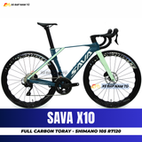  XE ĐẠP ĐUA SAVA X10 FULL CARBON, GROUPSET SHIMANO 105 R7120 