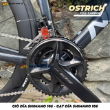  Xe Đạp Đua Nesto Ostrich – Khung Carbon Tiêu Chuẩn UCI, Group Shimano 105 Hiệu Suất Cao 