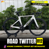  Xe đạp đua Twitter R12, Khung carbon, Group Retrospec 2x12 cấp 