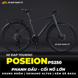  XE ĐẠP TOURING POSEIDON PS250, KHUNG NHÔM, CÀNG NHÔM, CỐI NỔ, PHANH DẦU, GROUP SHIMANO ALTUS 