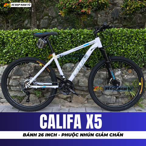  XE ĐẠP ĐỊA HÌNH CALIFA X5 BÁNH 26 INCH, PHUỘC NHÚN GIẢM CHẤN, BỘ CHUYỂN ĐỘ 21 CẤP 
