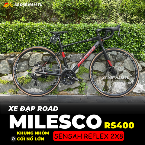  XE ĐẠP ĐUA MILESCO RS400 [2025] CỐI NỔ LỚN, KHUNG NHÔM, TAY LẮC SENSAH REFLEX 2X8 CẤP 