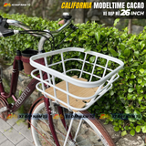  XE ĐẠP NỮ CALIFORNIA MODELTIME CACAO, BÁNH 26 IN, KHUNG NHÔM, KÈM RỔ VÀ BAGA SAU 