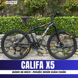  XE ĐẠP ĐỊA HÌNH CALIFA X5 BÁNH 26 INCH, PHUỘC NHÚN GIẢM CHẤN, BỘ CHUYỂN ĐỘ 21 CẤP 