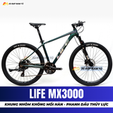 XE ĐẠP ĐỊA HÌNH LIFE MX3000 PHANH DẦU THỦY LỰC, GROUPSET SHIMANO, KHUNG NHÔM KHÔNG MỐI HÀN 