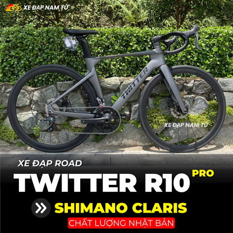  XE ĐẠP ĐUA TWITTER R10 PRO KHUNG CARBON, GROUP SHIMANO CLARIS NHẬT BẢN 