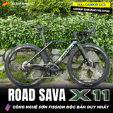  XE ĐẠP ĐUA SAVA X11 KHUNG CARBON (UCI), GROUP SHIMANO 105 R7120 NHẬT BẢN, BẠC ĐẠN CỐI NỔ LỚN 