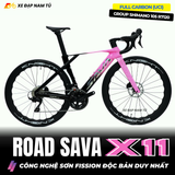  XE ĐẠP ĐUA SAVA X11 KHUNG CARBON (UCI), GROUP SHIMANO 105 R7120 NHẬT BẢN, BẠC ĐẠN CỐI NỔ LỚN 