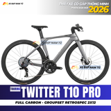  XE ĐẠP TOURING TWITTER T10 RS24 [2026] THIẾT KẾ CỔ GẬP, TAY LÁI THẲNG, GROUP RETROSPEC 2X12, PHANH DẦU THỦY LỰC 