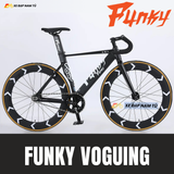  XE ĐẠP FIXED GEAR FUNKY VOGUING, KHUNG NHÔM, TRỤC RỖNG, VÀNH CAO 7CM 